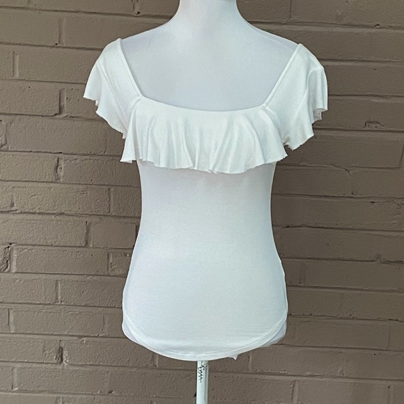 Free People Tops - Free People white ruffle front top S